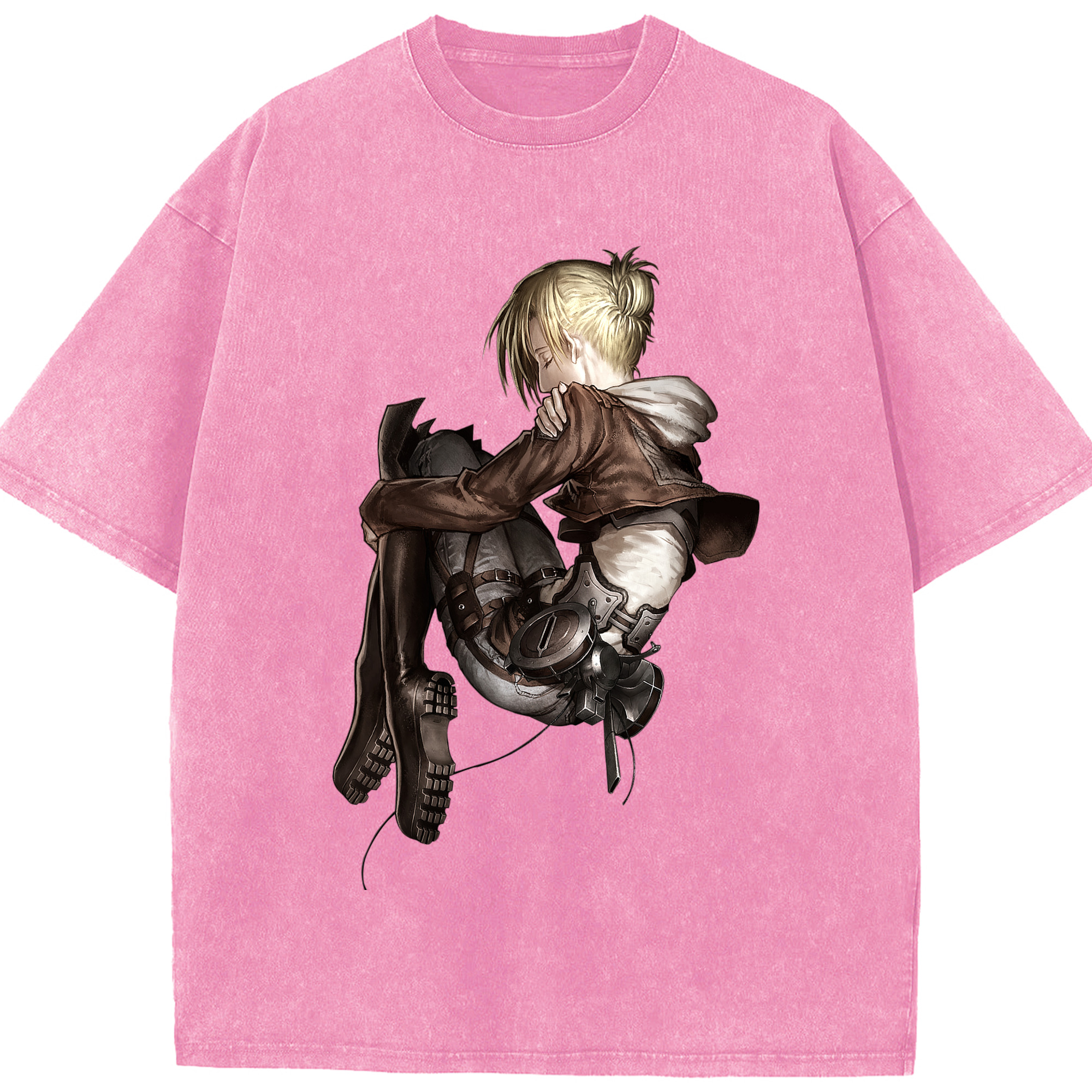 （画像用） 進撃の巨人 アニ・レオンハート Attack on Titan Annie Leonhart 綿100% ヴィンテージ風 半袖Tシャツ（フロントプリント）